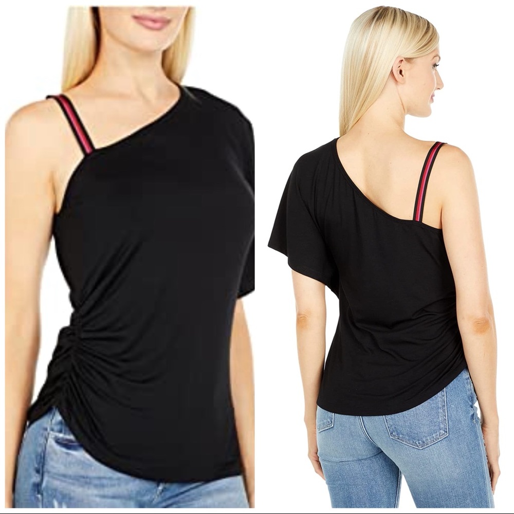 NWT Trina Turk Marine Top One Shoulder Black Size Small